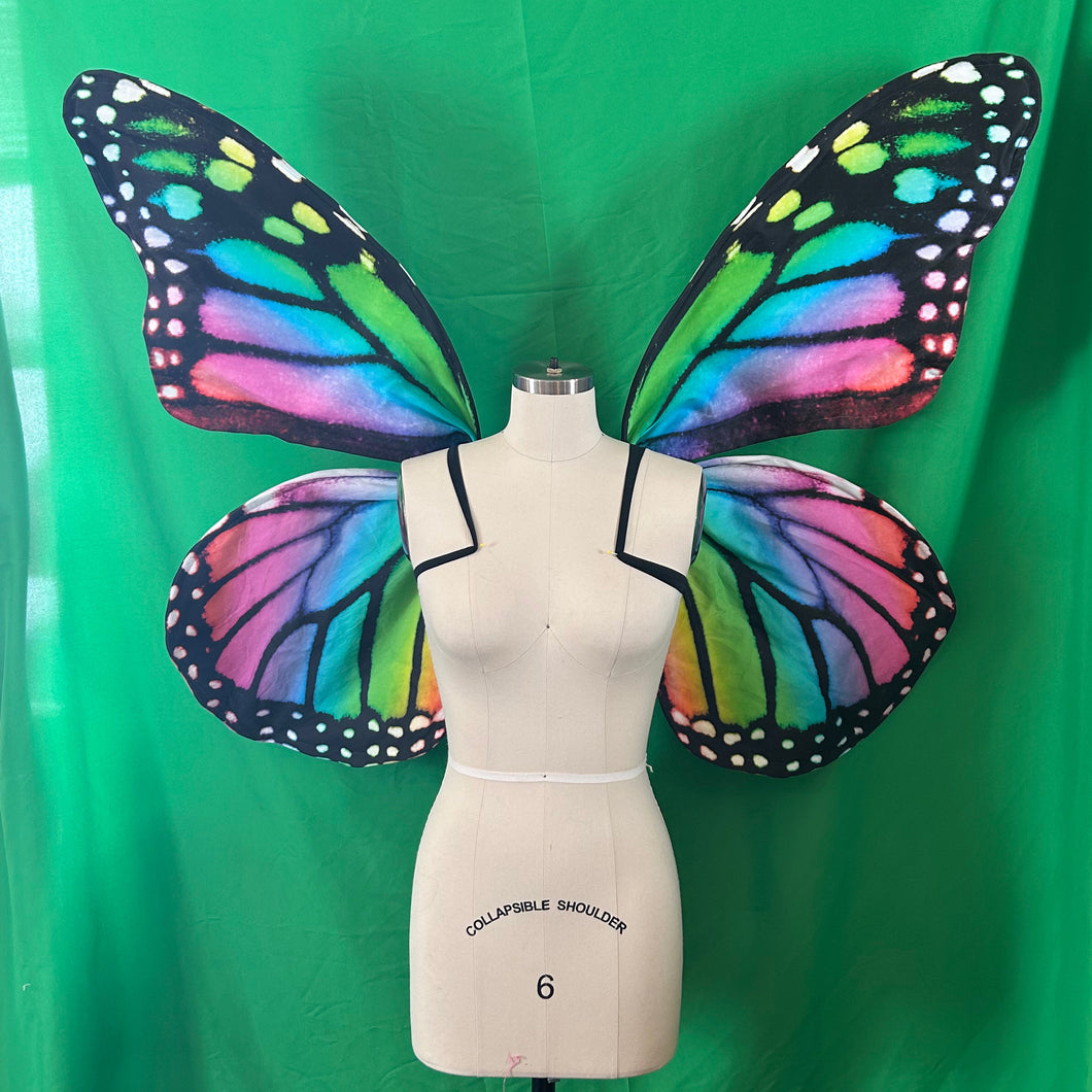 Large Rainbow Monarch Butterfly Costume Wings - Butterfly Halloween Costume - Butterfly Wings - Fairytale Wings
