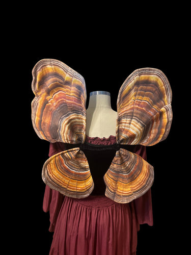 Small Mushroom Fairy Costume Wings for Halloween, Turkey Tail Mushroom Wings