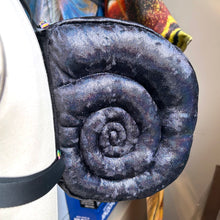 Petite Escargot Snail Shell Backpack in Holographic Black