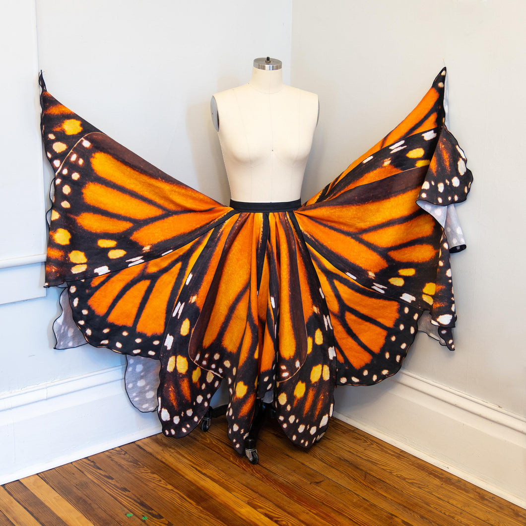 Full Monarch Butterfly Wing Skirt for Women in Cotton Sateen 360 or 720 Degree