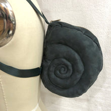 Snail Shell Backpack Petite Green Escargot in forest green faux suede, Goblincore