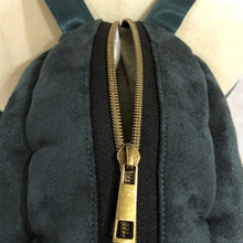 Snail Shell Backpack Petite Green Escargot in forest green faux suede, Goblincore