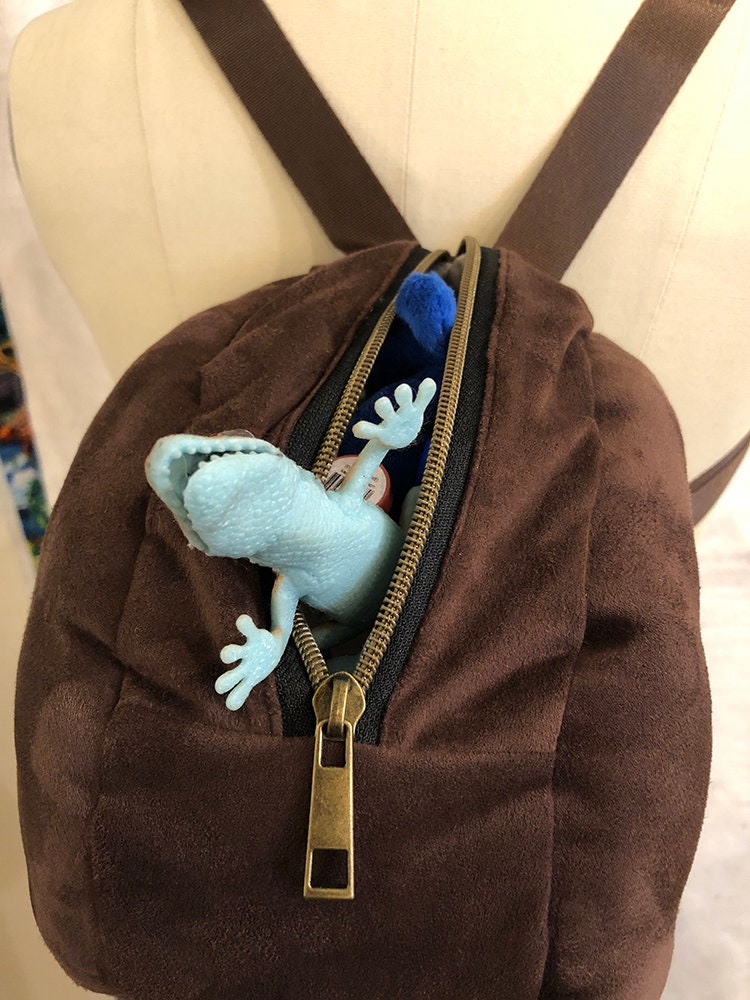 Petite Brown Escargot Snail Shell Backpack in dark brown faux suede ...