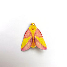 Small Rosy Maple Moth Brooch - Gift for moth lovers